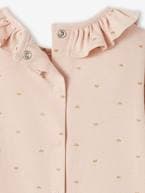 Camisola personalizável, com folho na gola, para bebé menina BRANCO CLARO ESTAMPADO+rosado 
