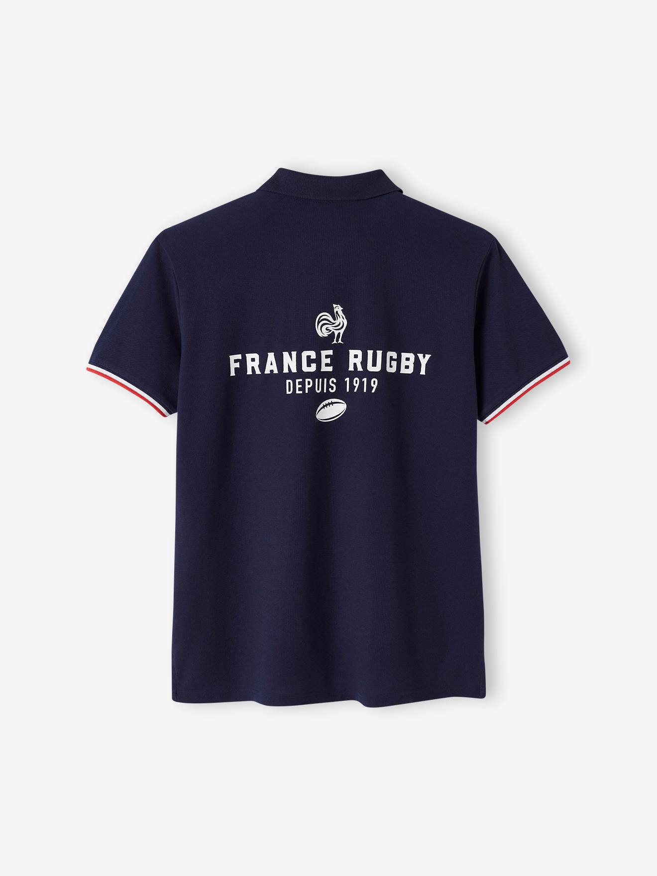 Polo de mangas curtas France Rugby®, para adulto marinho