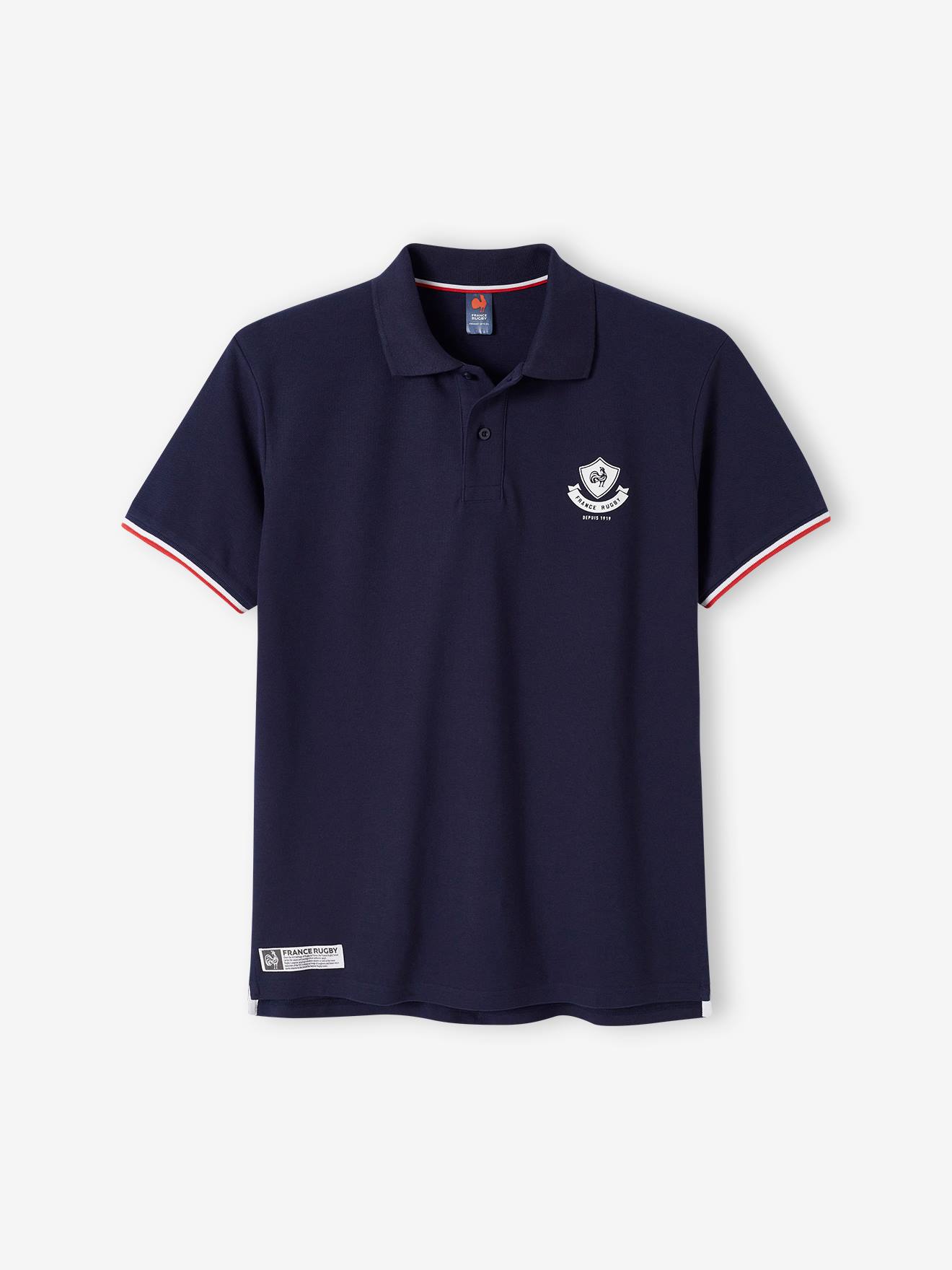 Polo de mangas curtas France Rugby®, para adulto marinho