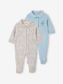 Bebé 0-36 meses-Pijamas, babygrows-Lote de 2 pijamas em veludo, para bebé