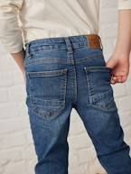 Jeans slim morfológicos 'waterless', medida das ancas MÉDIA, para menino AZUL ESCURO DESBOTADO+AZUL ESCURO LISO+CINZENTO ESCURO LISO COM MOTIV+double stone 