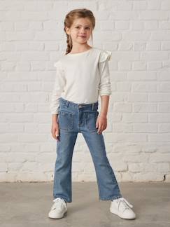 Menina 2-14 anos-Jeans -Jeans flare 7/8, para menina