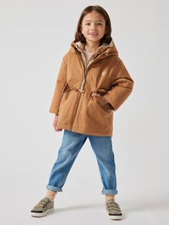 Menina 2-14 anos-Casacos, blusões-Parka 3 em 1, com capuz e blusão brilhante forrado em sherpa, para menina