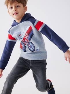 Menino 2-14 anos-Camisolas, casacos de malha, sweats-Sweatshirts-Sweat com capuz e motivo gráfico, mangas raglan, para menino