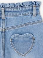 Jeans Mom fit, bolsos em forma de coração atrás, para menina ganga cinzenta+stone 