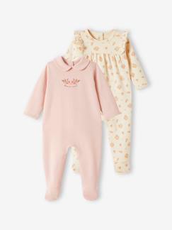 Lote de 2 pijamas "noites suaves", em interlock, para bebé