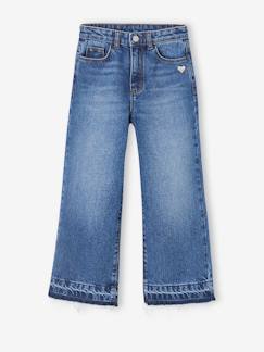 Menina 2-14 anos-Jeans -Jeans largos, bases desfiadas, para menina