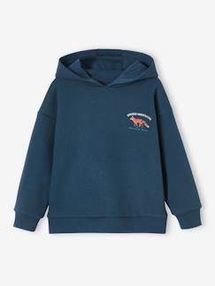 Menino 2-14 anos-Camisolas, casacos de malha, sweats-Sweatshirts-Sweat com capuz e motivo grande atrás, alusivo à natureza, para menino