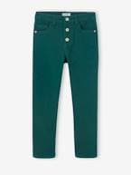 Calças Mom fit morfológicas, medida das ancas média, para menina azul-tinta+cru+pêssego+rosado+verde-abeto 