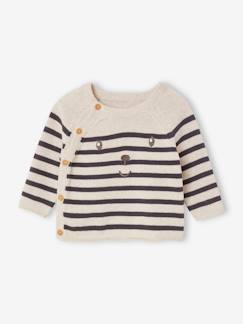 Bebé 0-36 meses-Camisolas, casacos de malha, sweats-Camisolas-Camisola estilo marinheiro, em algodão, para bebé
