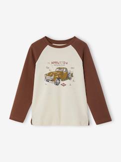 Menino 2-14 anos-T-shirts, polos-Camisola aos favos, carro, mangas compridas raglan, para menino