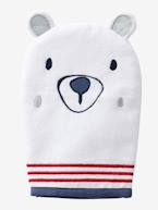 Lote de 3 luvas de banho, Animais Branco liso 