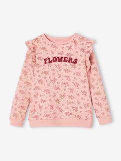 Menina 2-14 anos-Camisolas, casacos de malha, sweats-Sweat com mensagem e folho nas mangas, para menina