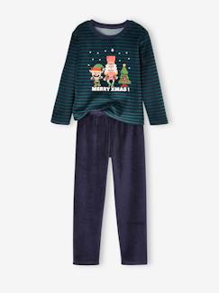 Menino 2-14 anos-Pijamas-Pijama Natal, em veludo, para menino