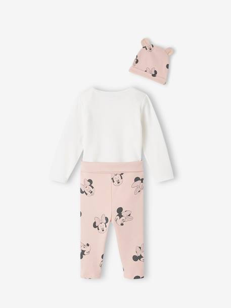 Conjunto body + calças + gorro Disney® Minnie, para bebé rosado 