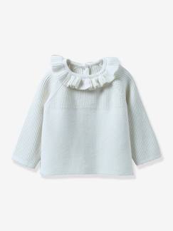 Bebé 0-36 meses-Camisolas, casacos de malha, sweats-Casacos-Casaco com gola fantasia, para bebé, da CYRILLUS