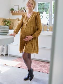 Roupa grávida-Vestidos-Vestido curto, aos quadrados irisados, especial gravidez e amamentação