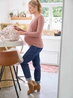 Roupa grávida-Camisola efeito cruzado, especial gravidez e amamentação