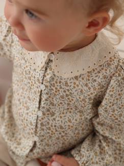 Bebé 0-36 meses-Blusas, camisas-Blusa estampada, gola bordada, para bebé