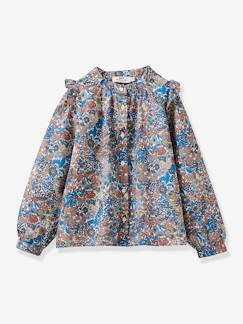 Menina 2-14 anos-Blusas, camisas-Camisa em tecido Liberty®, para menina, Margareth, da CYRILLUS