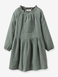 Menina 2-14 anos-Vestidos-Vestido da CYRILLUS, em gaze de algodão, para menina