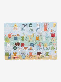 Brinquedos-Puzzle abecedário 2 em 1, em madeira FSC® e cartão