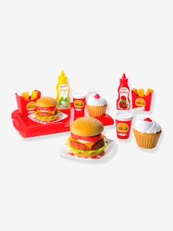 Brinquedos- Jogos de imitação- Cozinhas de brincar-Conjunto com tabuleiro para hambúrguer - ECOIFFIER