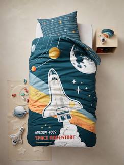 Têxtil-lar e Decoração-Roupa de cama criança-Conjunto capa de edredon + fronha de almofada para criança, tema Space Adventure