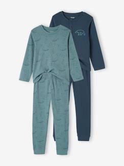 Menino 2-14 anos-Pijamas-Lote de 2 pijamas "urso" em malha canelada, para menino