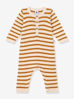 Bebé 0-36 meses-Macacão às riscas, em tricot, para bebé, da Petit Bateau
