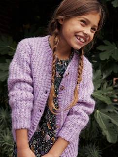 Menina 2-14 anos-Camisolas, casacos de malha, sweats-Casaco em malha macia, para menina