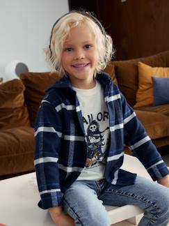 Menino 2-14 anos-Camisas-Camisa com capuz e quadrados grandes, em flanela, para menino