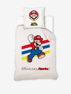 Têxtil-lar e Decoração-Conjunto capa de edredon + fronha de almofada, para criança, tema Super Mario@ e Luigi