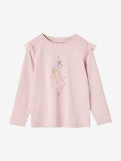 Menina 2-14 anos-T-shirts-T-shirts-Camisola de Natal com folhos e bailarina, para menina