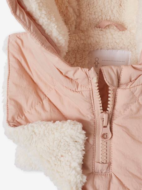 Blusão com capuz amovível, para bebé rosa-pálido 