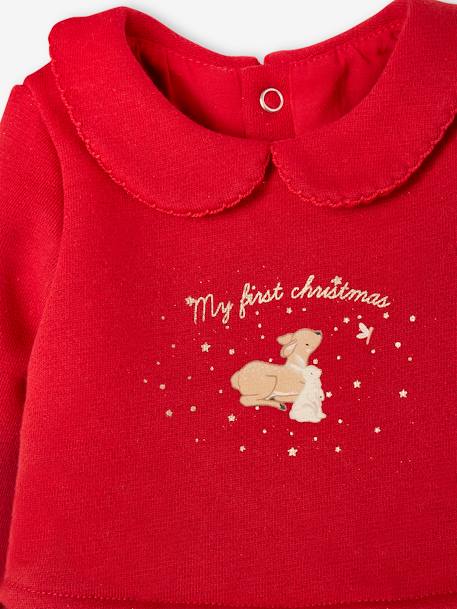 Conjunto de Natal, vestido, fita de cabelo e collants, para bebé vermelho 