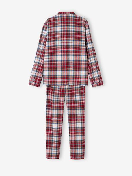 Pijama em flanela, para adulto, coleção cápsula 'Happy Family' quadrados vermelho 