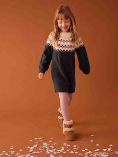 Menina 2-14 anos-Vestidos-Vestido jacquard, em tricot, para menina