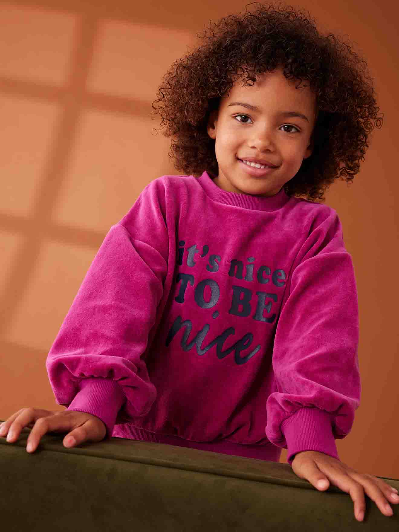 Sweat de desporto Hapiness, em malha tipo borboto e detalhes irisados,  para menina-Menina 2-14 anos-Vertbaudet