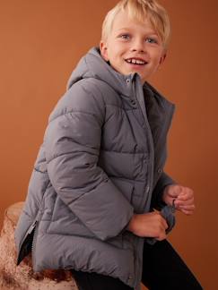 Menino 2-14 anos-Blusão comprido com capuz, forro em sherpa, para menino