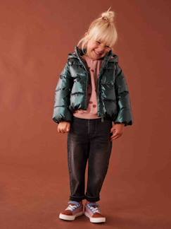 Menina 2-14 anos-Casacos, blusões-Blusões-Blusão com capuz efeito nacarado, forro em malha polar, para menina