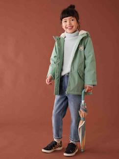 Menina 2-14 anos-Casacos, blusões-Impermeável com forro em sherpa, para menina