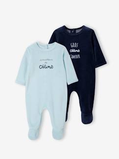 Bebé 0-36 meses-Lote de 2 pijamas em veludo, para bebé