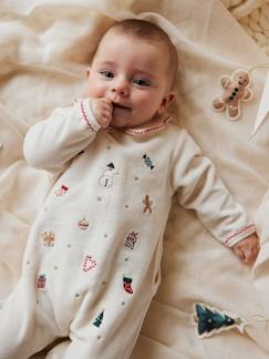 Bebé 0-36 meses-Pijamas, babygrows-Pijama de Natal bordado, em veludo, para bebé