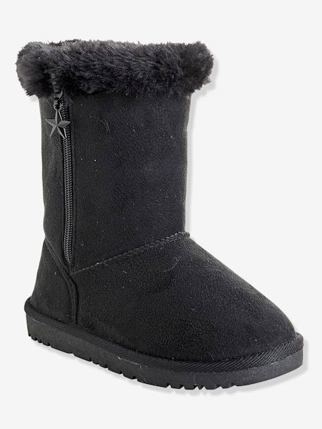 Botas com pelo, para menina Azul-escuro estampado+Bege-claro metalizado+Castanho medio estampado+Preto liso+Rosa claro estampado 