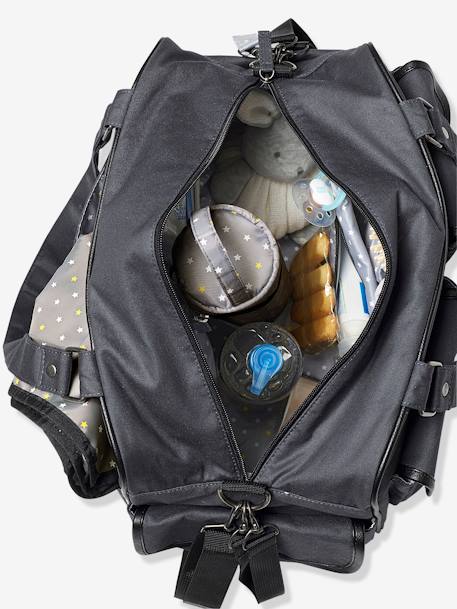 Saco para muda de fraldas com vários bolsos VERTBAUDET Antracite+Cinza escuro 