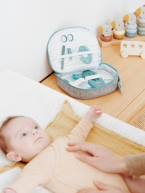 Estojo e acessórios de higiene do bebé da BABYMOOV AZUL CLARO LISO+LARANJA CLARO LISO 