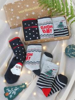 Menino 2-14 anos-Roupa interior-Meias-Conjunto de 3 pares de meias de Natal, para menino