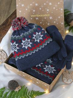 Menino 2-14 anos-Acessórios-Conjunto de Natal Flocos de Neve, gorro, gola snood e luvas, para menino