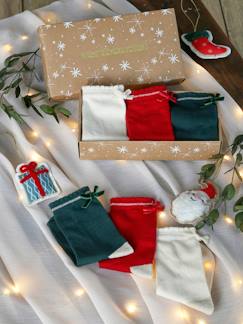 Menina 2-14 anos-Roupa interior-Conjunto de Natal, lote de 3 pares de meias com laço, para menina